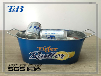 Oval Shape Painted Lid Bucket